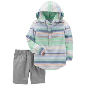 Carter' 2-Pc. Striped Pullover & Short Set, 5T